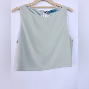 Alice + Olivia Sleeveless Top – Mint Green with Lace Back – Size 8